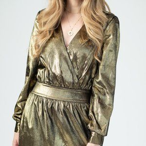 FRAME Metallic Velvet Dress